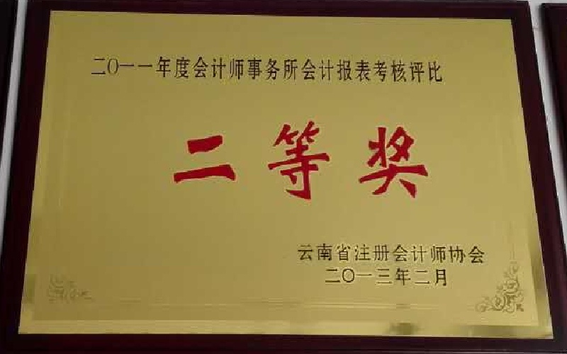 2011年度会计师事务所会计报表考核评比二等奖.jpg