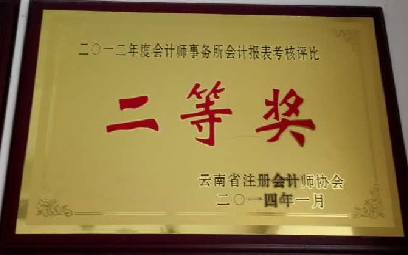 2012年度会计师事务所会计报表考核评比二等奖.jpg