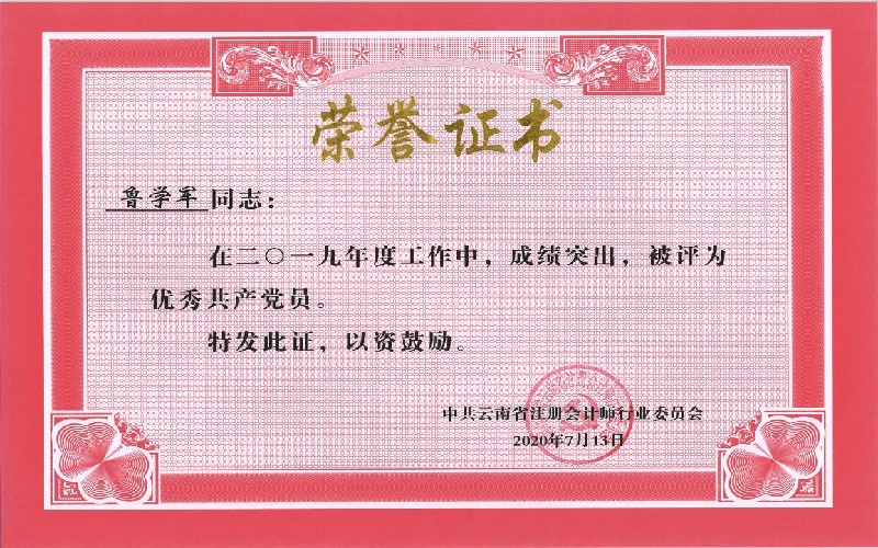 鲁学军-2019年度优秀共产党员（行业党委）.jpg